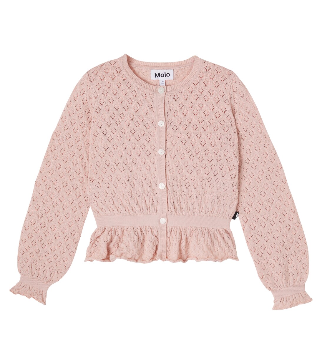 Pointelle cotton cardigan | Molo