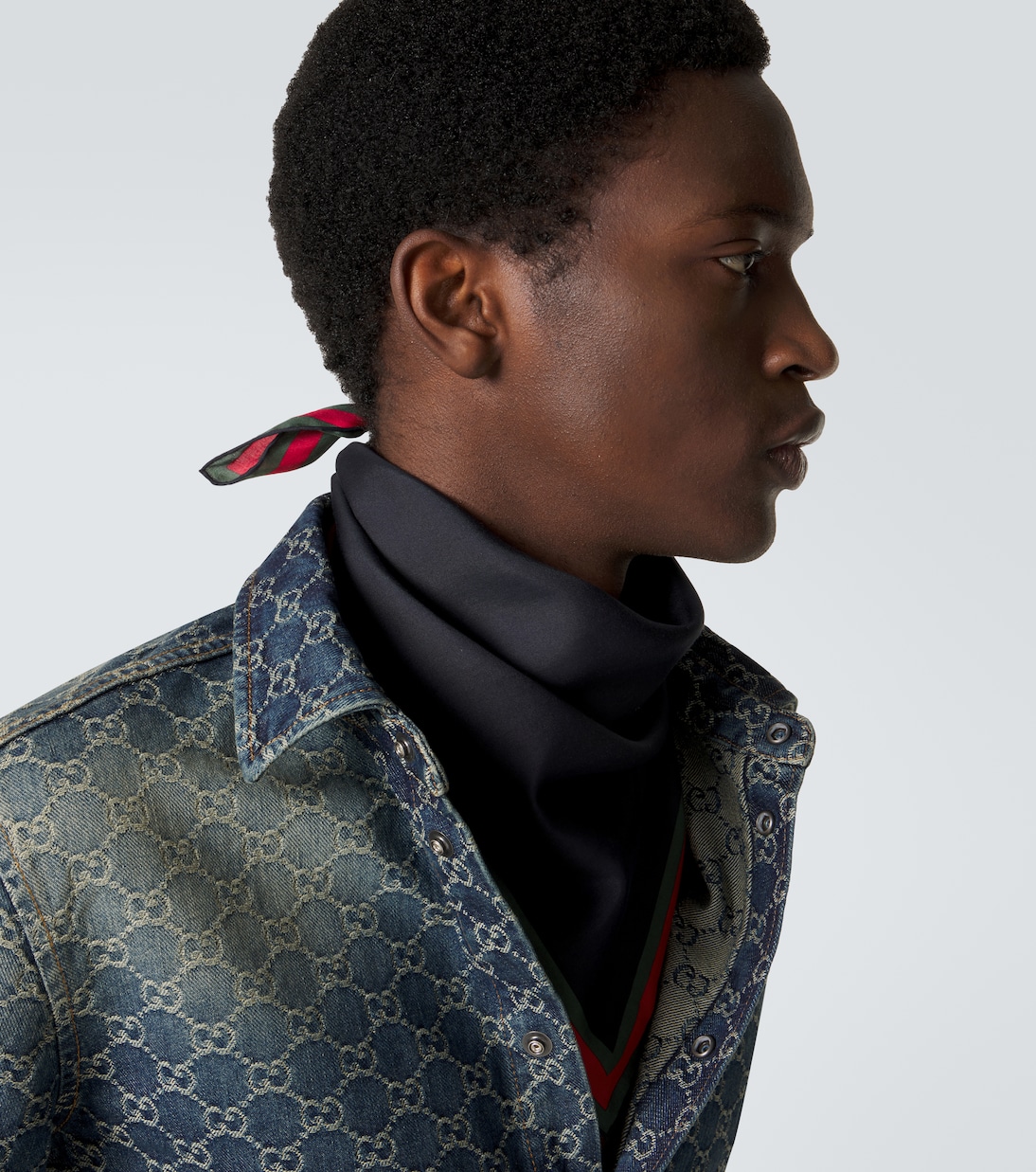 Web Stripe cotton and silk scarf | Gucci