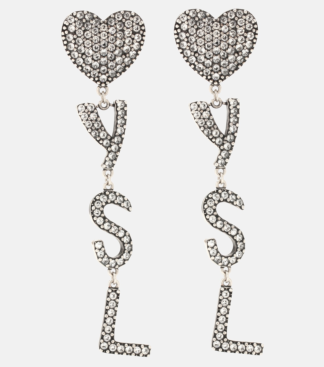 Orecchini YSL Saint Laurent con cuori decorati per uno stile giovane e audace