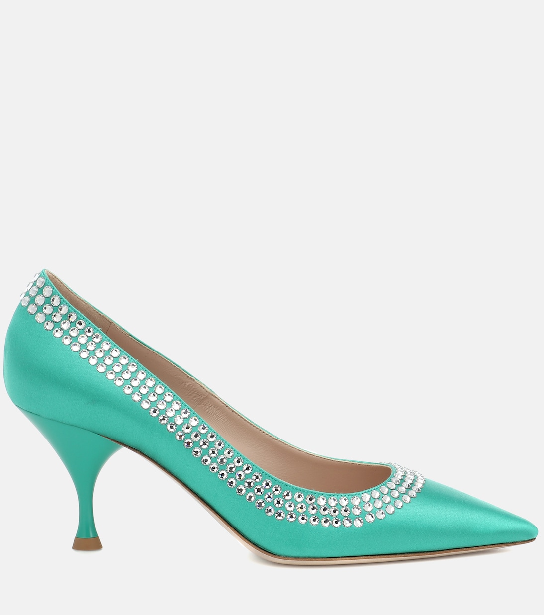 Pumps in raso con cristalli | Miu Miu