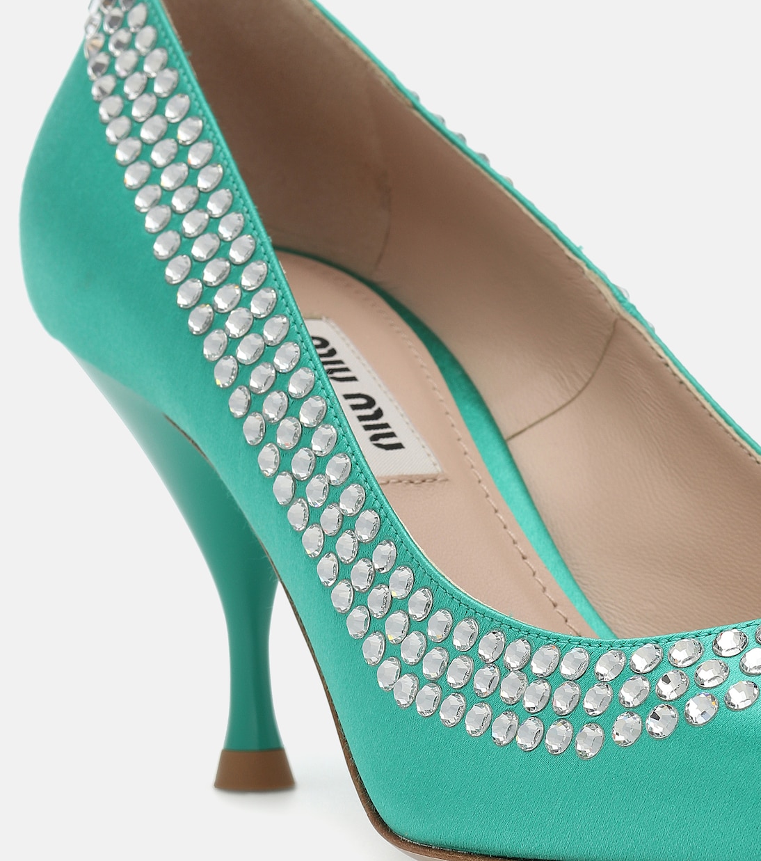 Pumps in raso con cristalli | Miu Miu