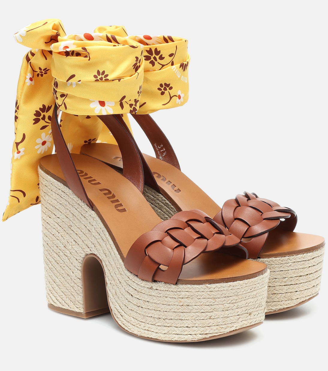 Sandali in pelle con plateau | Miu Miu