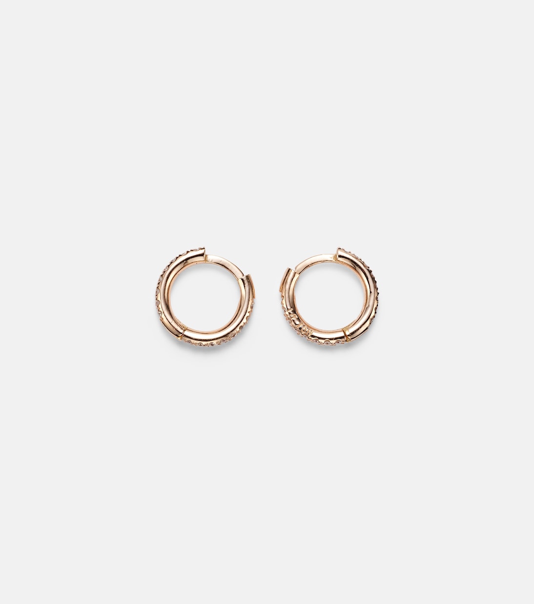 Boucles d'oreilles New Mini Hoops en or rose 18 ct et diamants | Ileana Makri