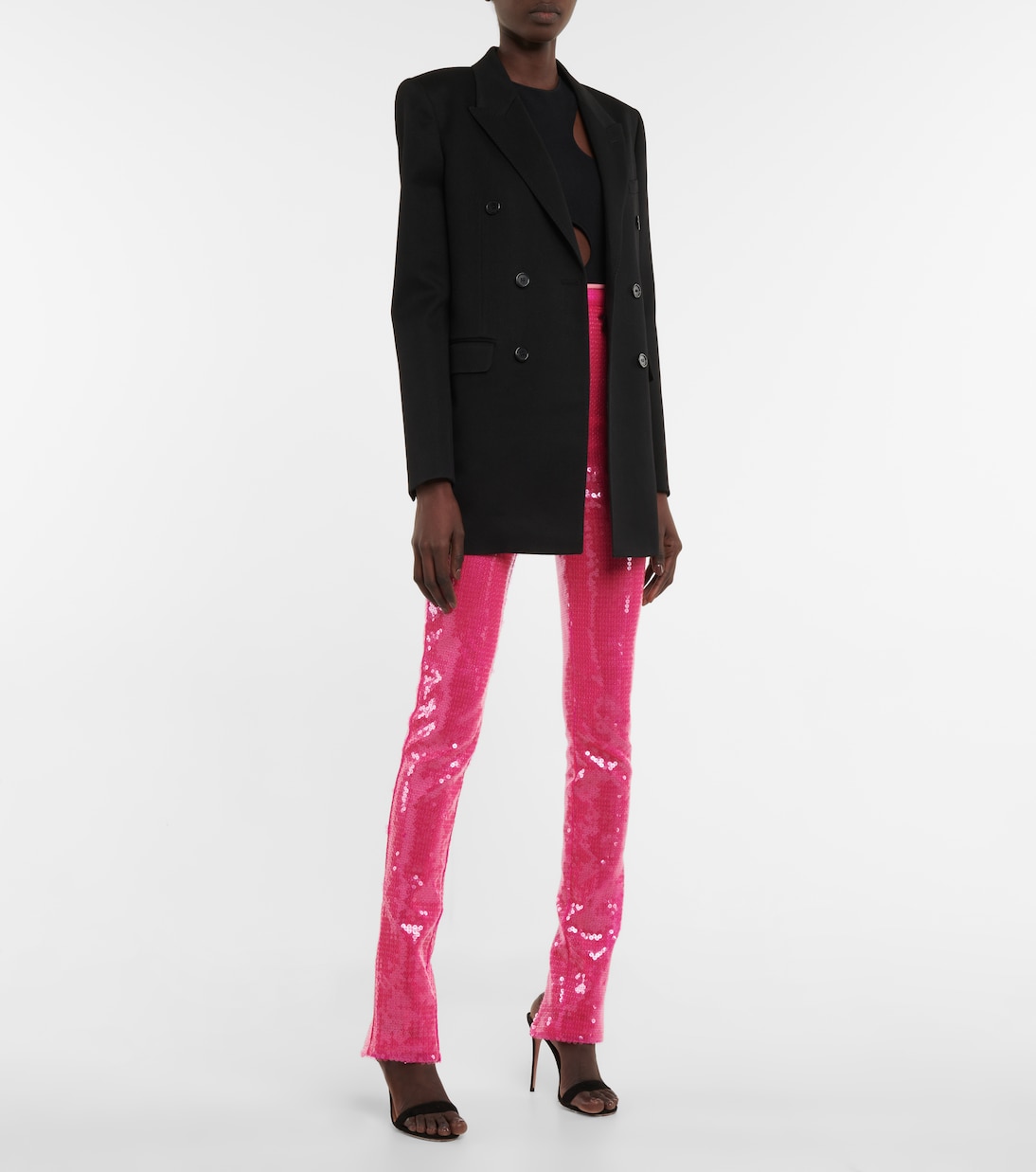 Sequined high-rise slim pants | David Koma