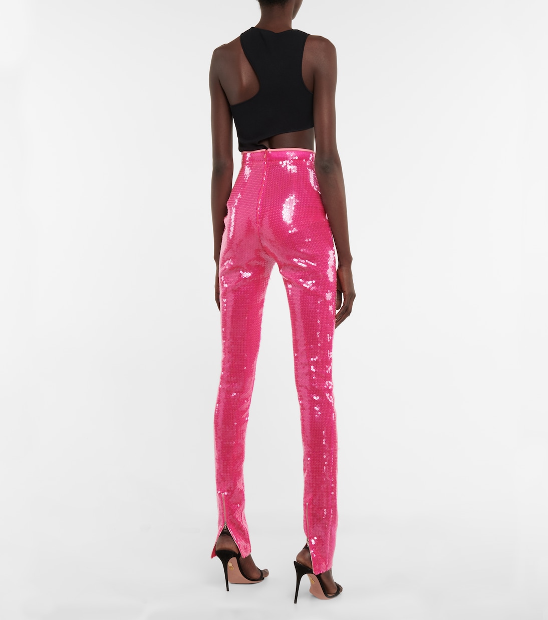 Sequined high-rise slim pants | David Koma