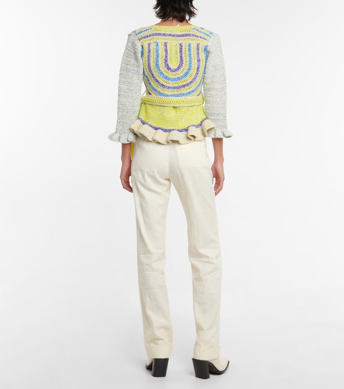 Crochet cotton-blend cardigan | Ganni