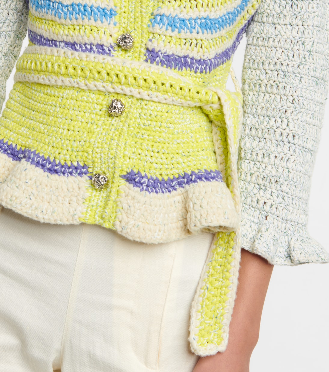 Crochet cotton-blend cardigan | Ganni