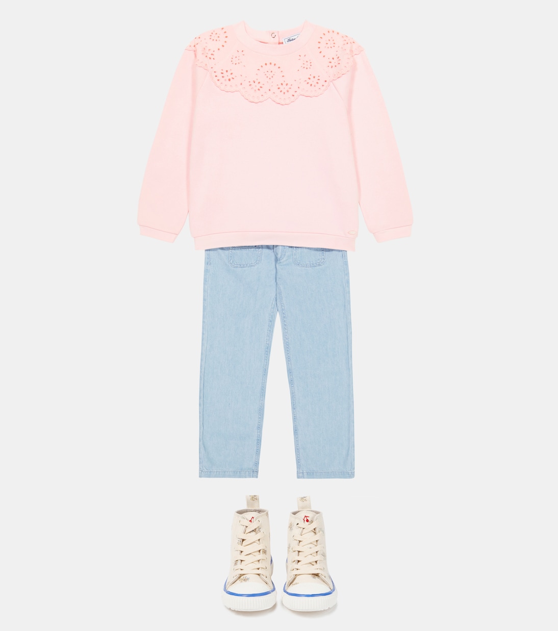 Sweatshirt aus Baumwolle mit Lochspitze | Tartine et Chocolat
