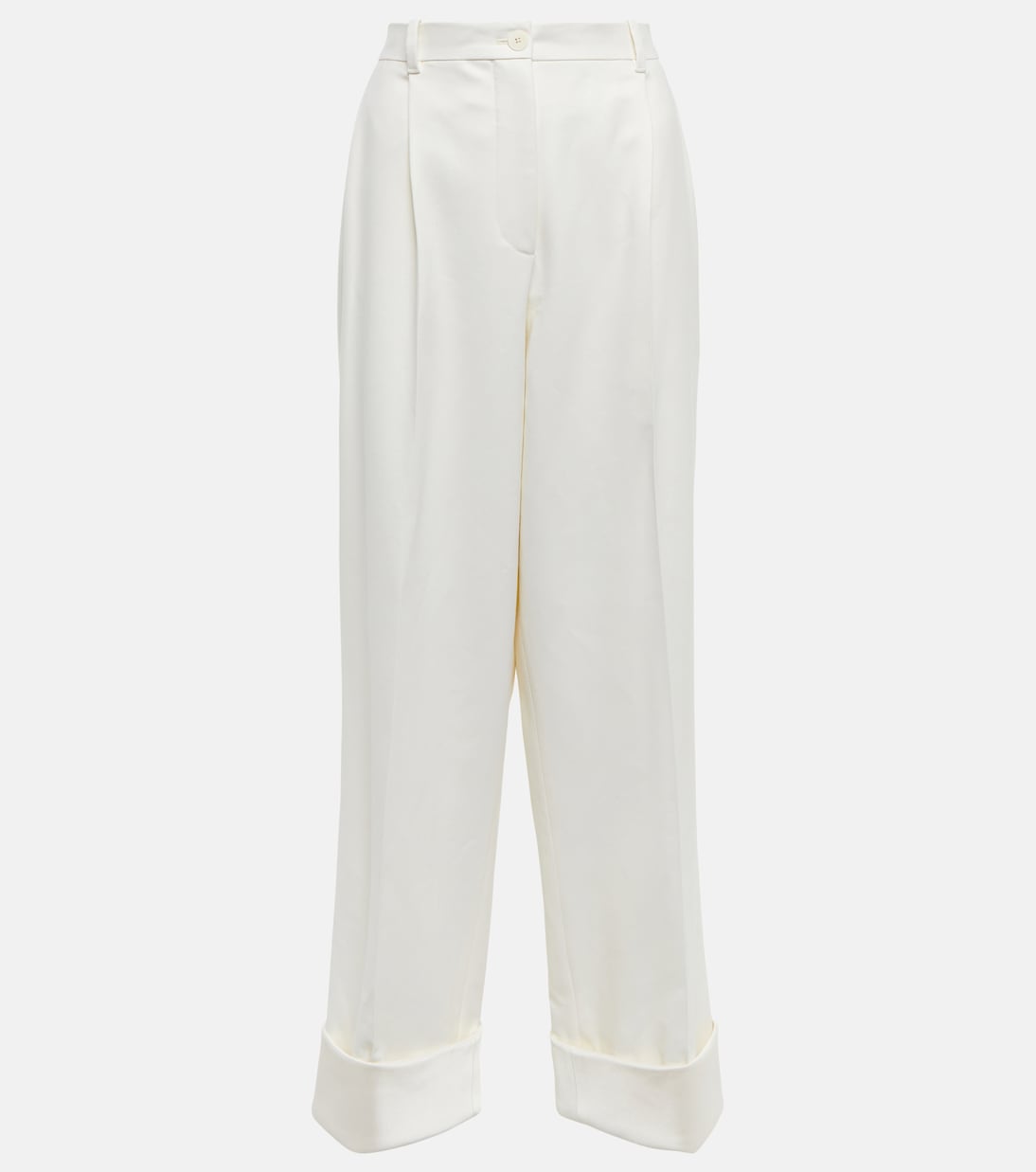 Pantalon ample à taille haute en laine | The Row