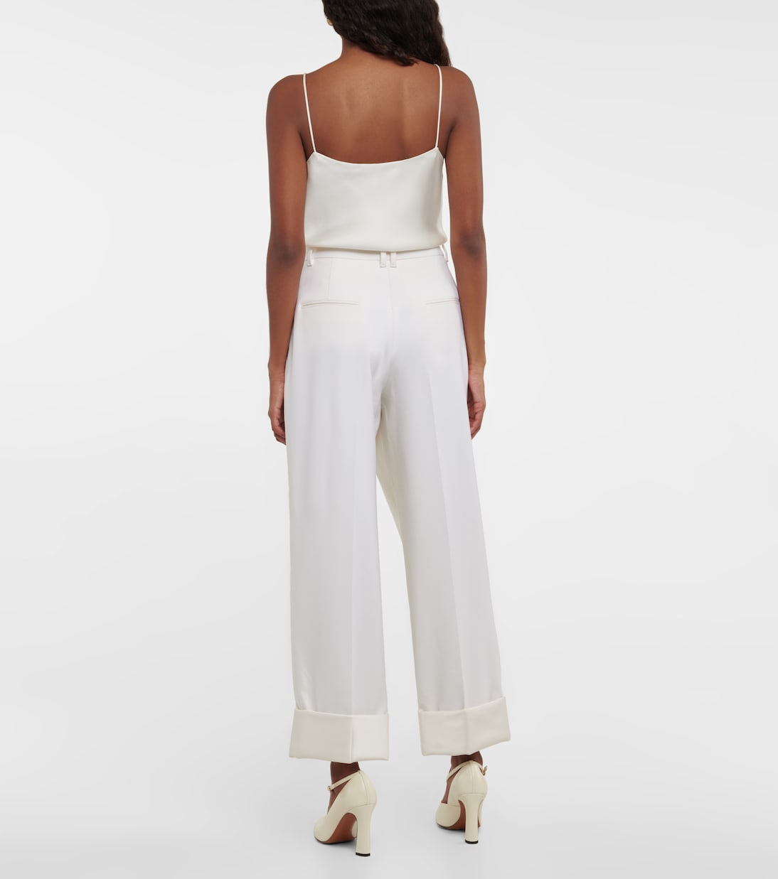 Pantalon ample à taille haute en laine | The Row