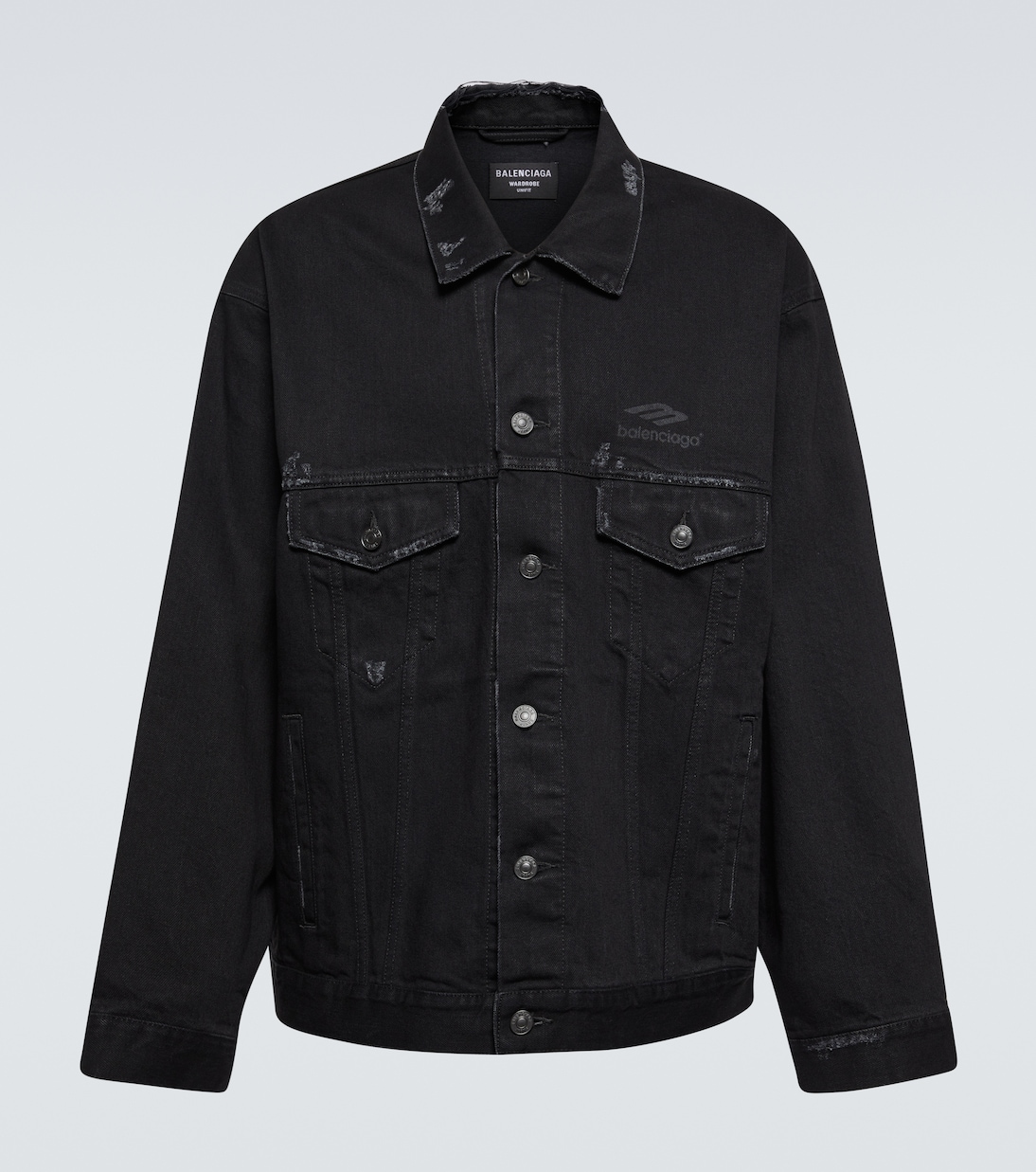 Balenciaga denim jacket black deals