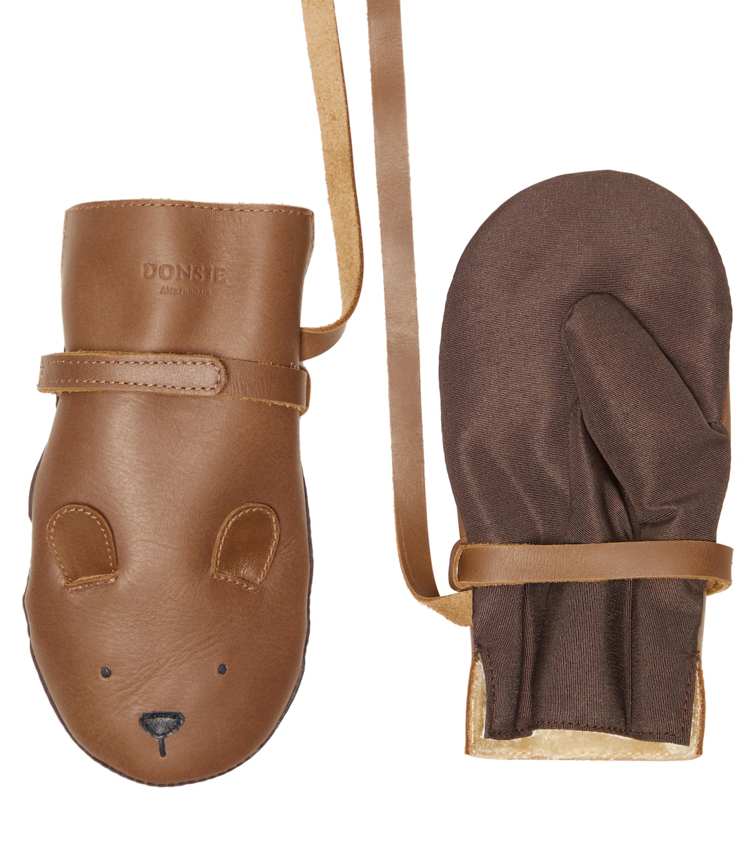 Kapi Bear  leather mittens | Donsje