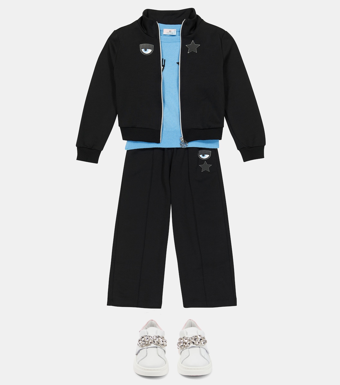 X Chiara Ferragni Bestickte Reißverschlussjacke | Monnalisa