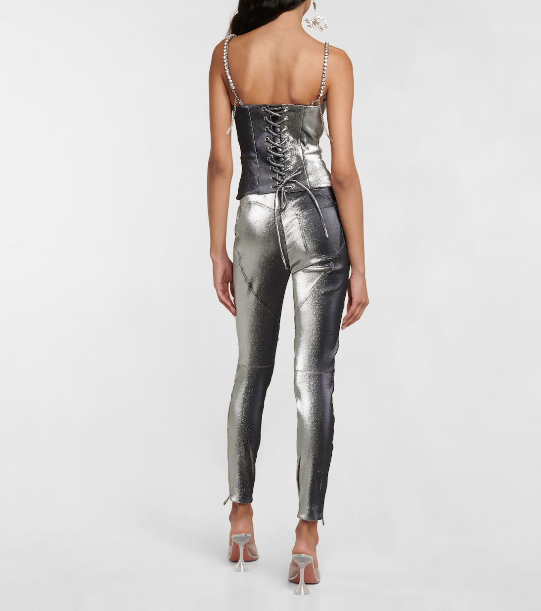 Embellished metallic corset top | Area