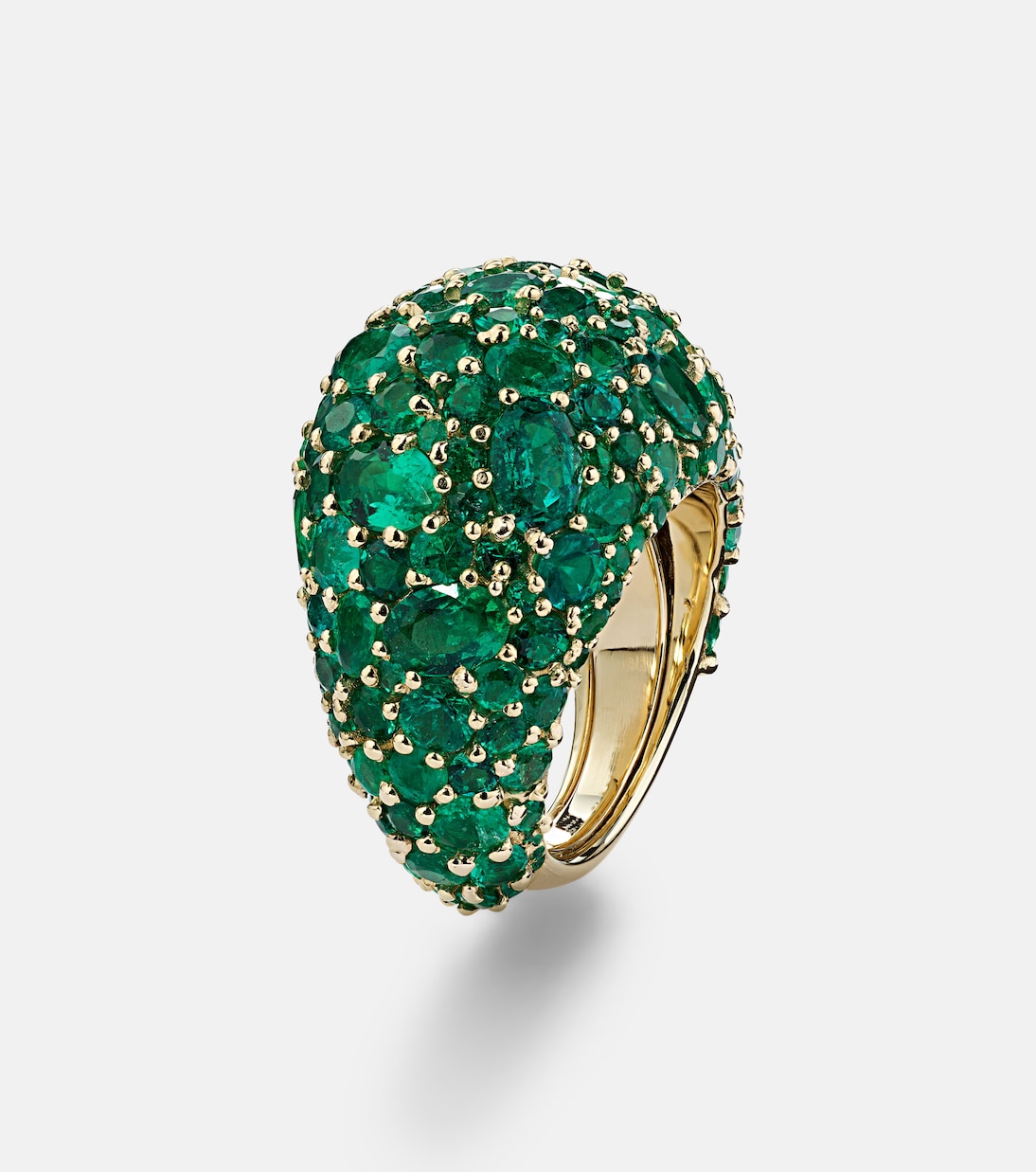 Bague Green Earth Dome en or 18 ct et émeraudes | Octavia Elizabeth