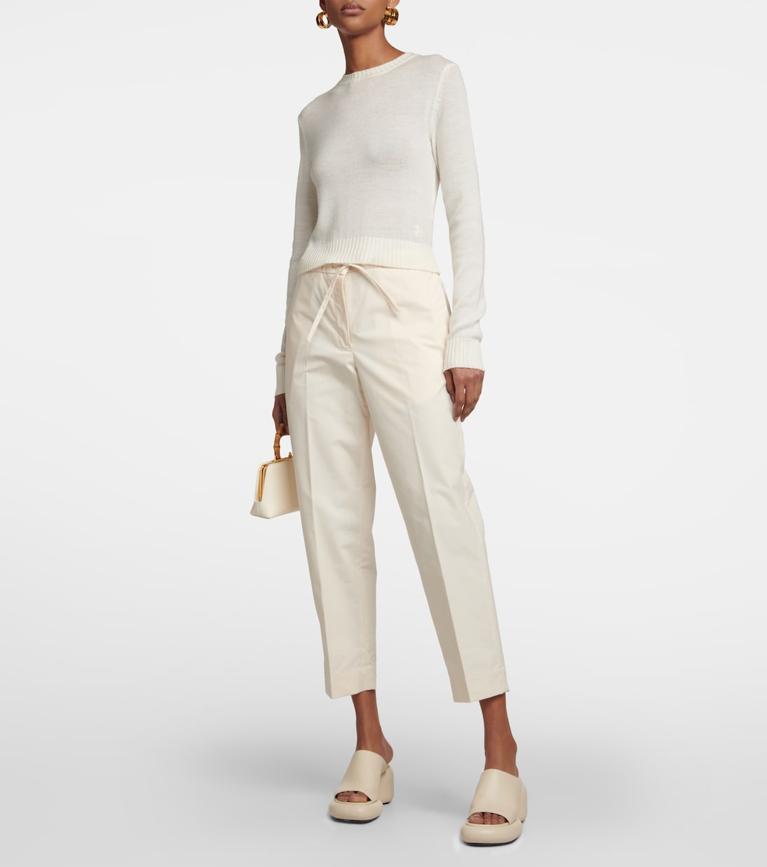 High-rise cotton pants | Jil Sander