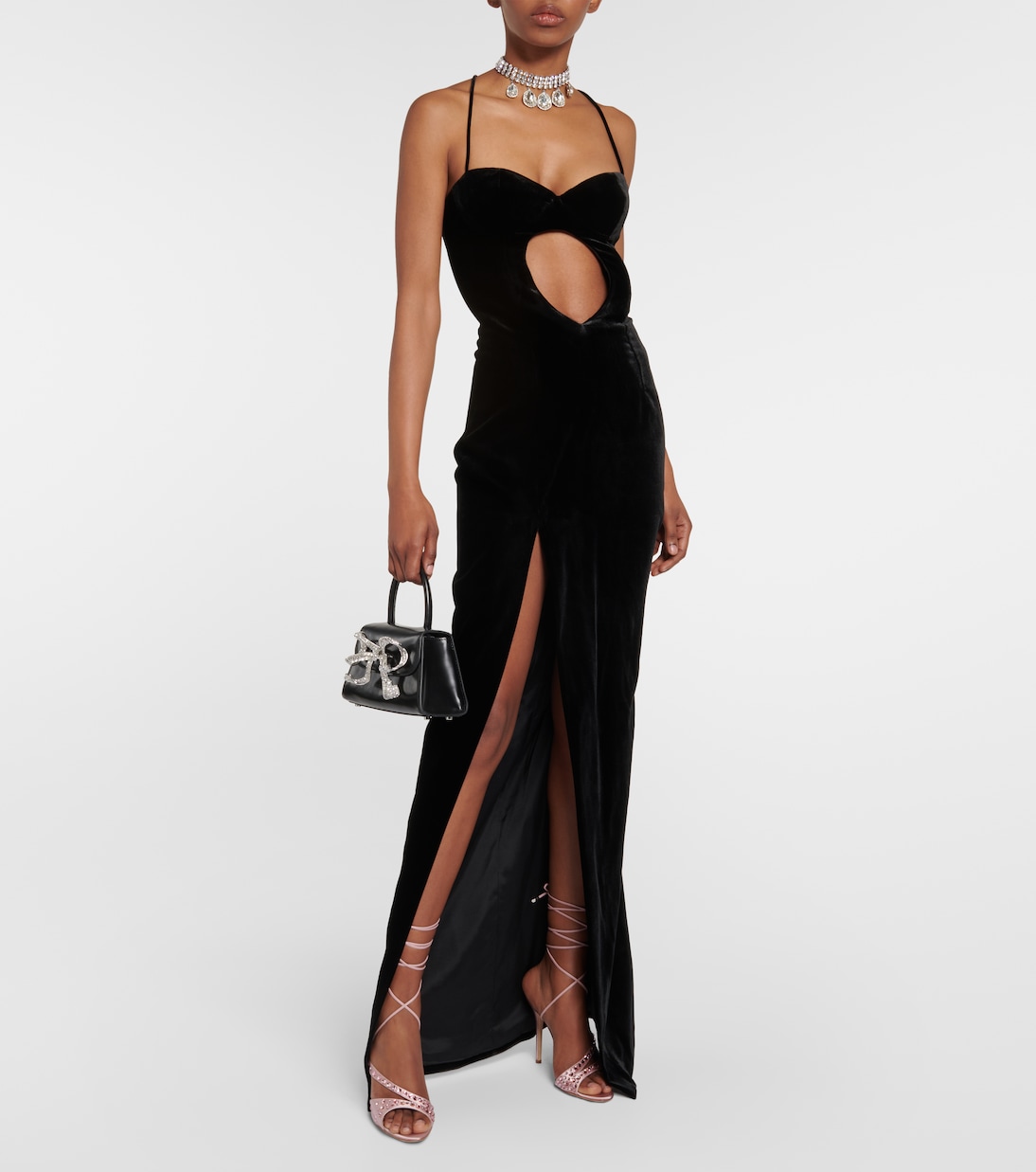 Crystal-embellished satin sandals | Alessandra Rich
