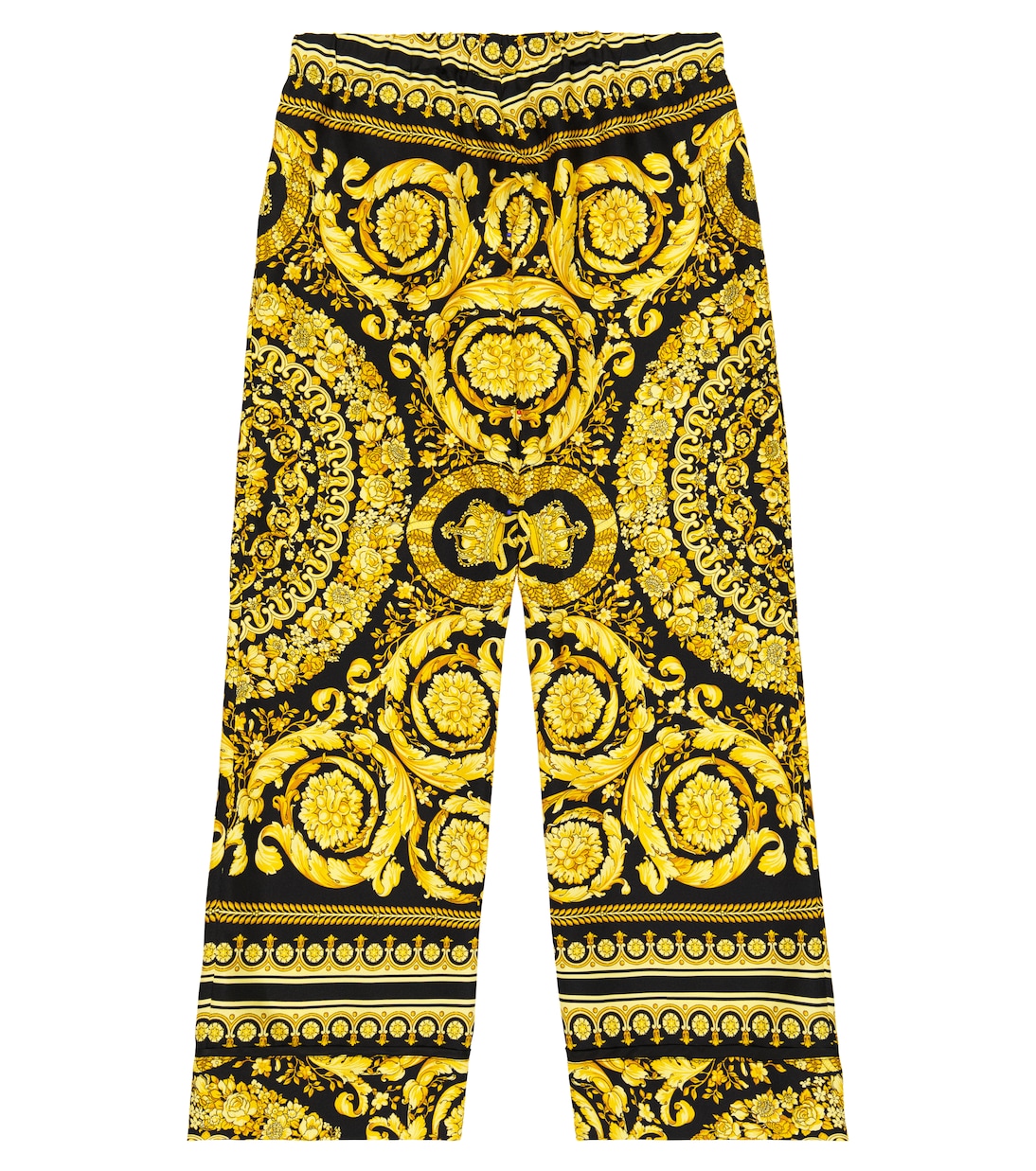 Barocco wide-leg silk twill pants | Versace Kids