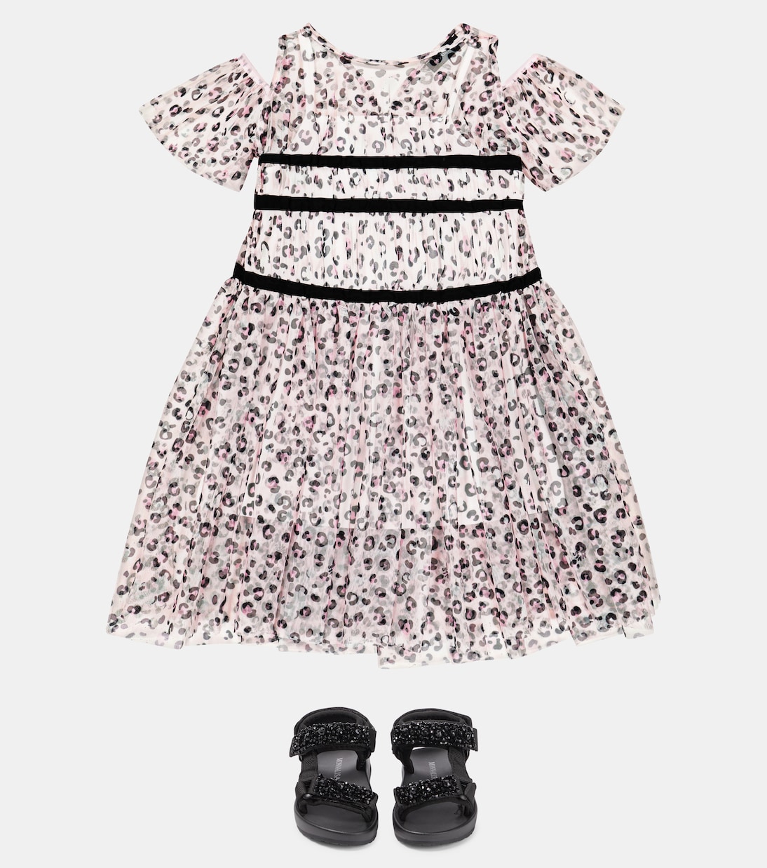Leopard-print tulle dress | Monnalisa