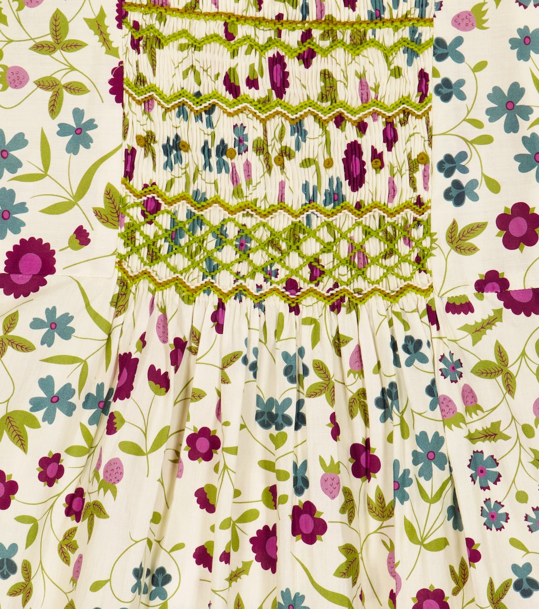 Robe Paysanne en coton à fleurs | Bonpoint