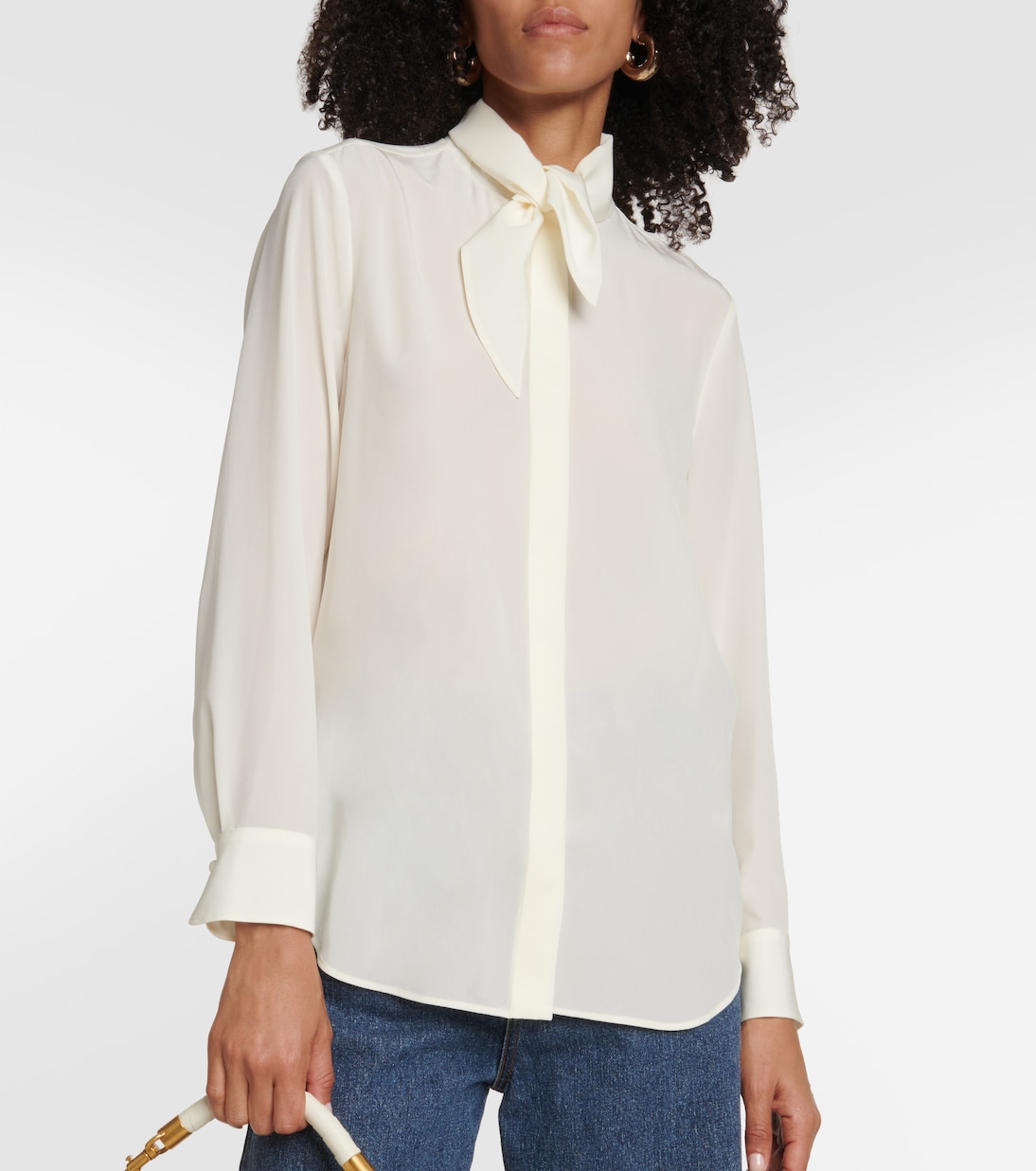 Camicia in seta con fiocco | Chloé