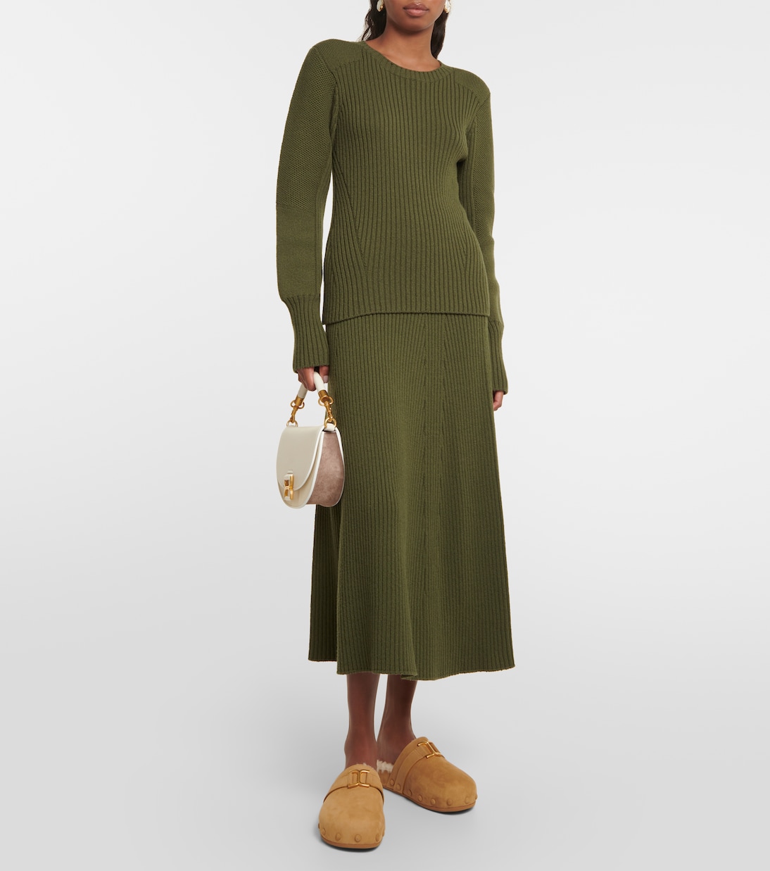 Marcie suede and shearling slippers | Chloé