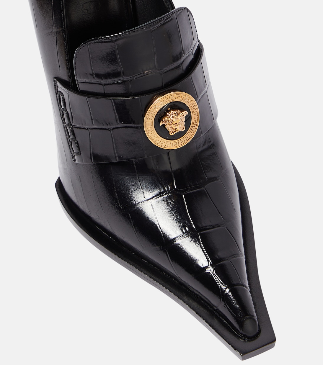 Croc-effect patent leather pumps | Versace