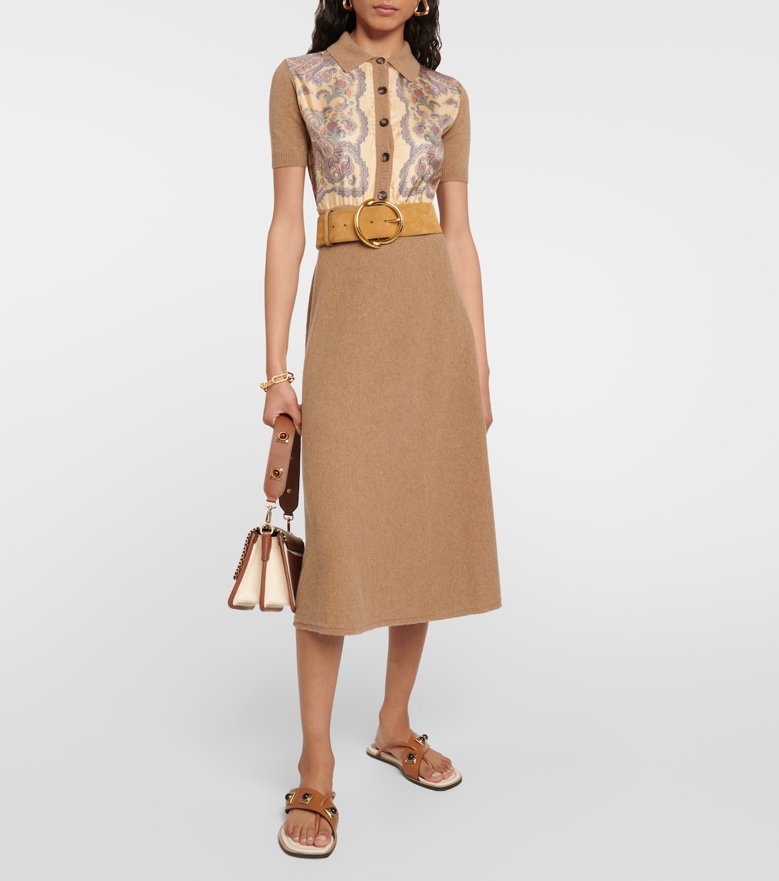 Vestido midi de cachemir, lana y seda | Etro