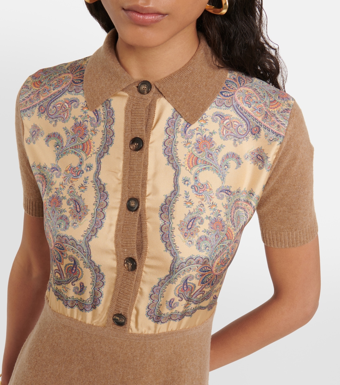 Vestido midi de cachemir, lana y seda | Etro