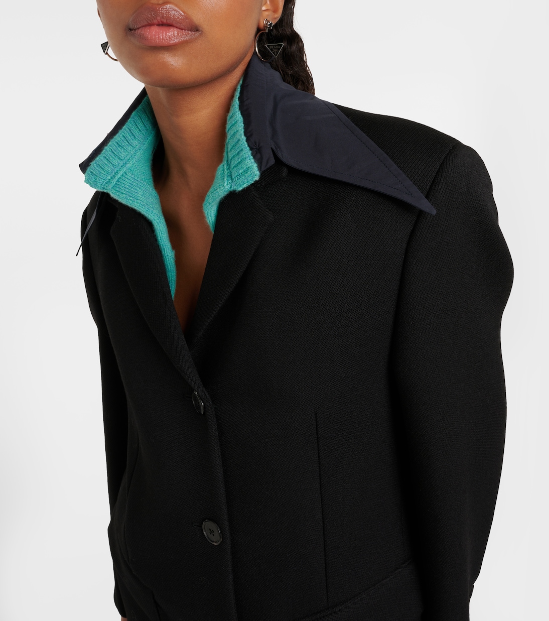 Chaqueta de Gabardina de Lana Prada para Jóvenes Modernos