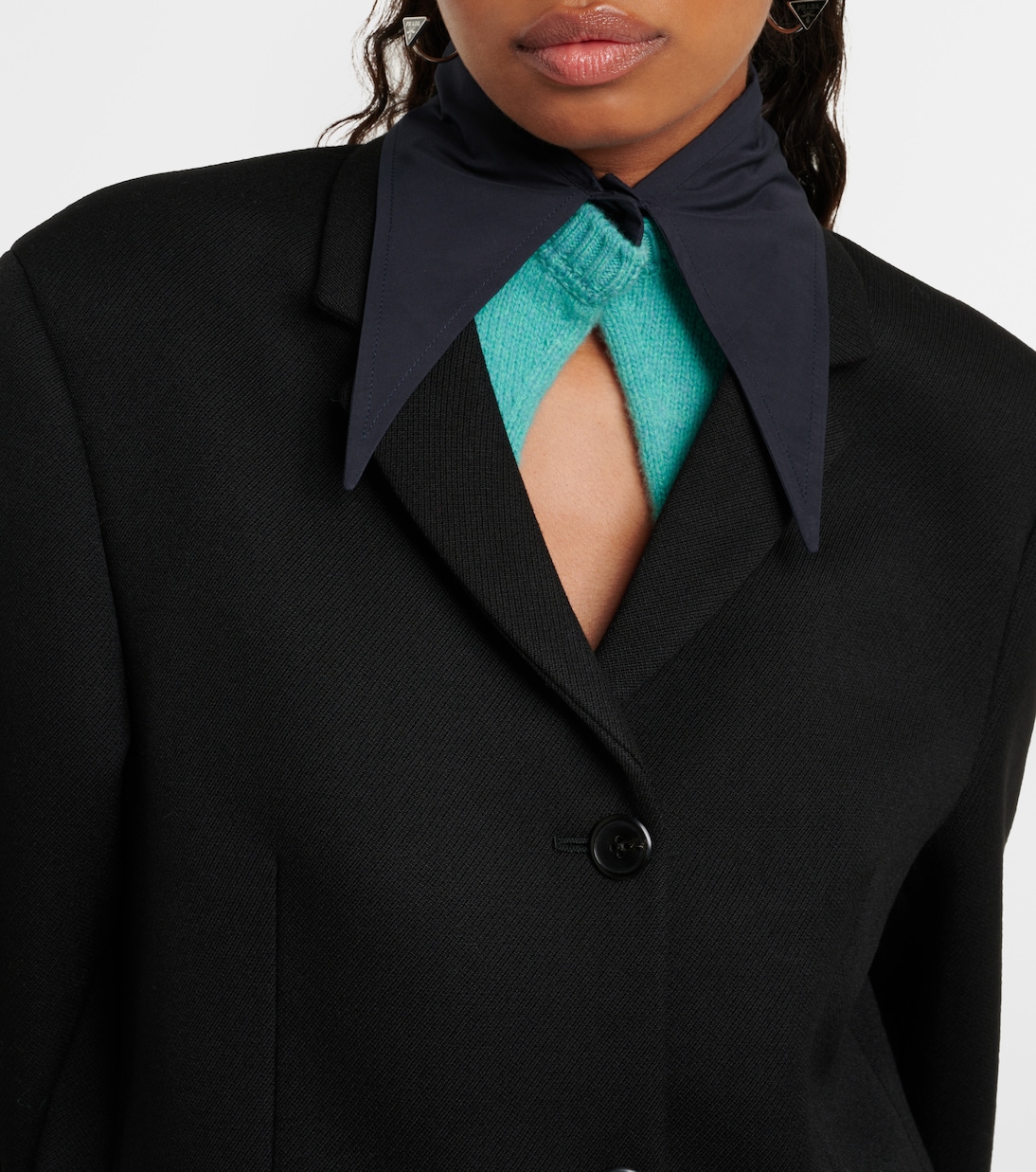 Chaqueta de Gabardina de Lana Prada para Jóvenes Modernos