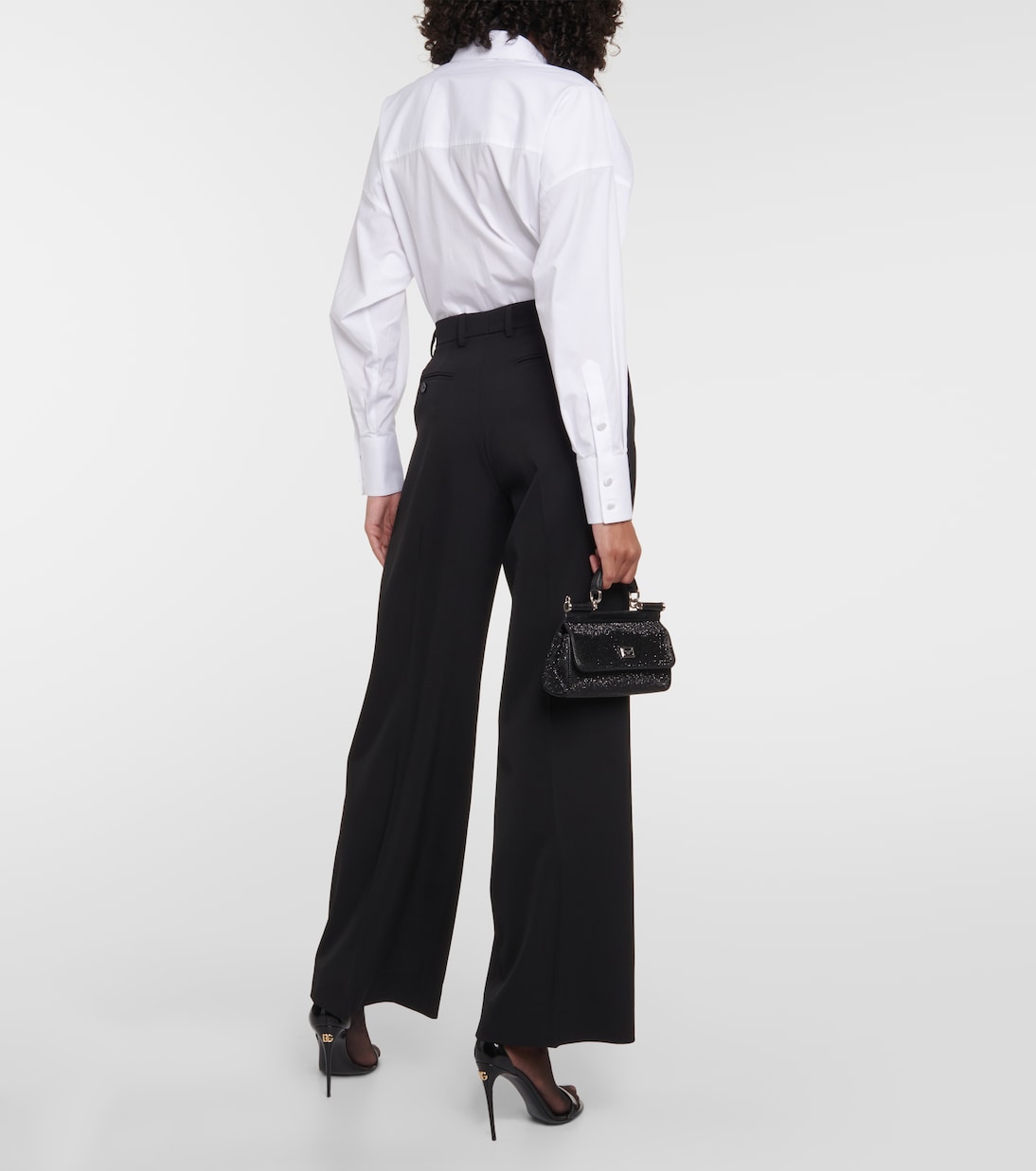Pleated wool-blend wide-leg pants | Dolce&Gabbana