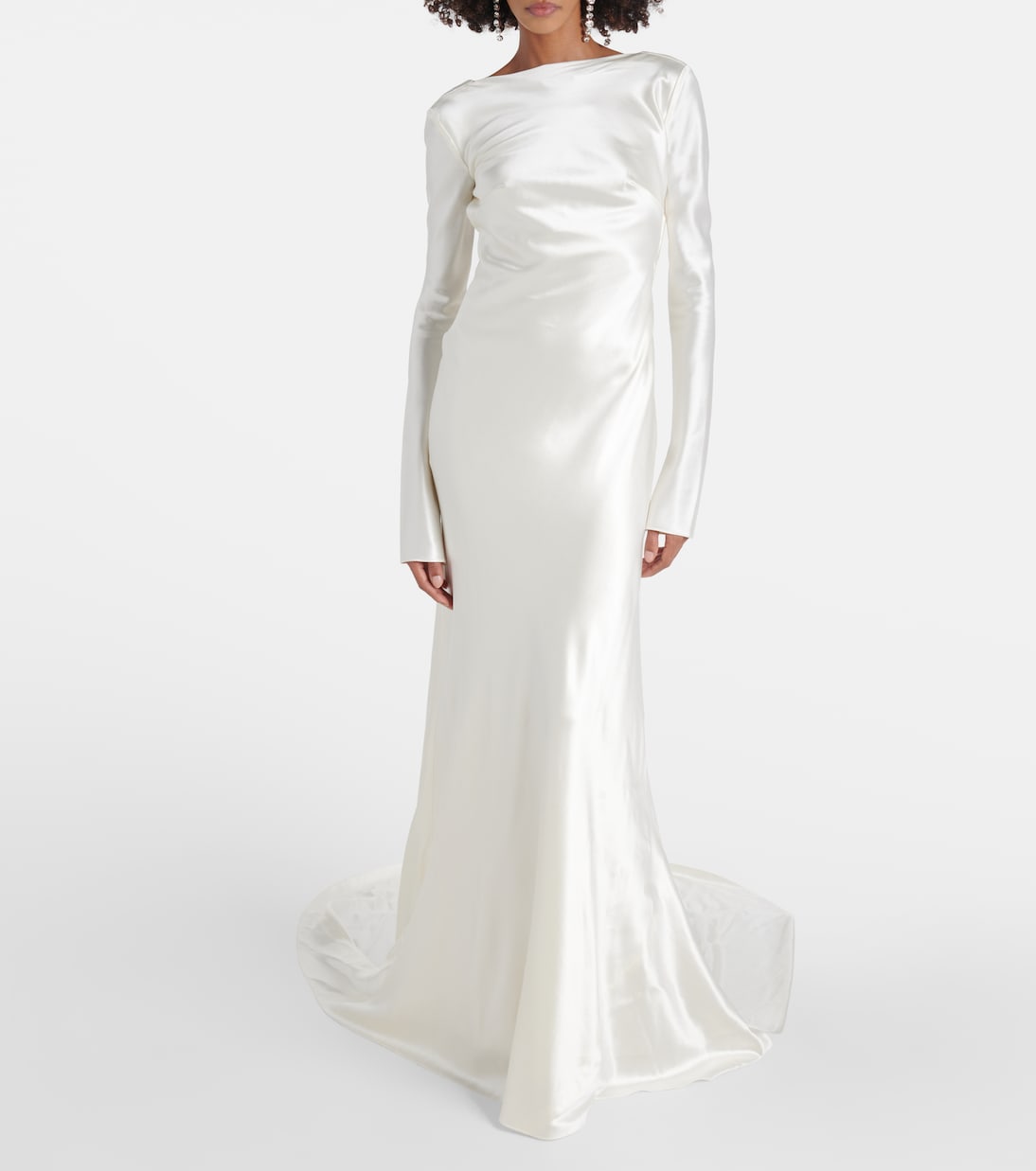 Bridal - Abito lungo Simone in raso di lana e seta  | Danielle Frankel