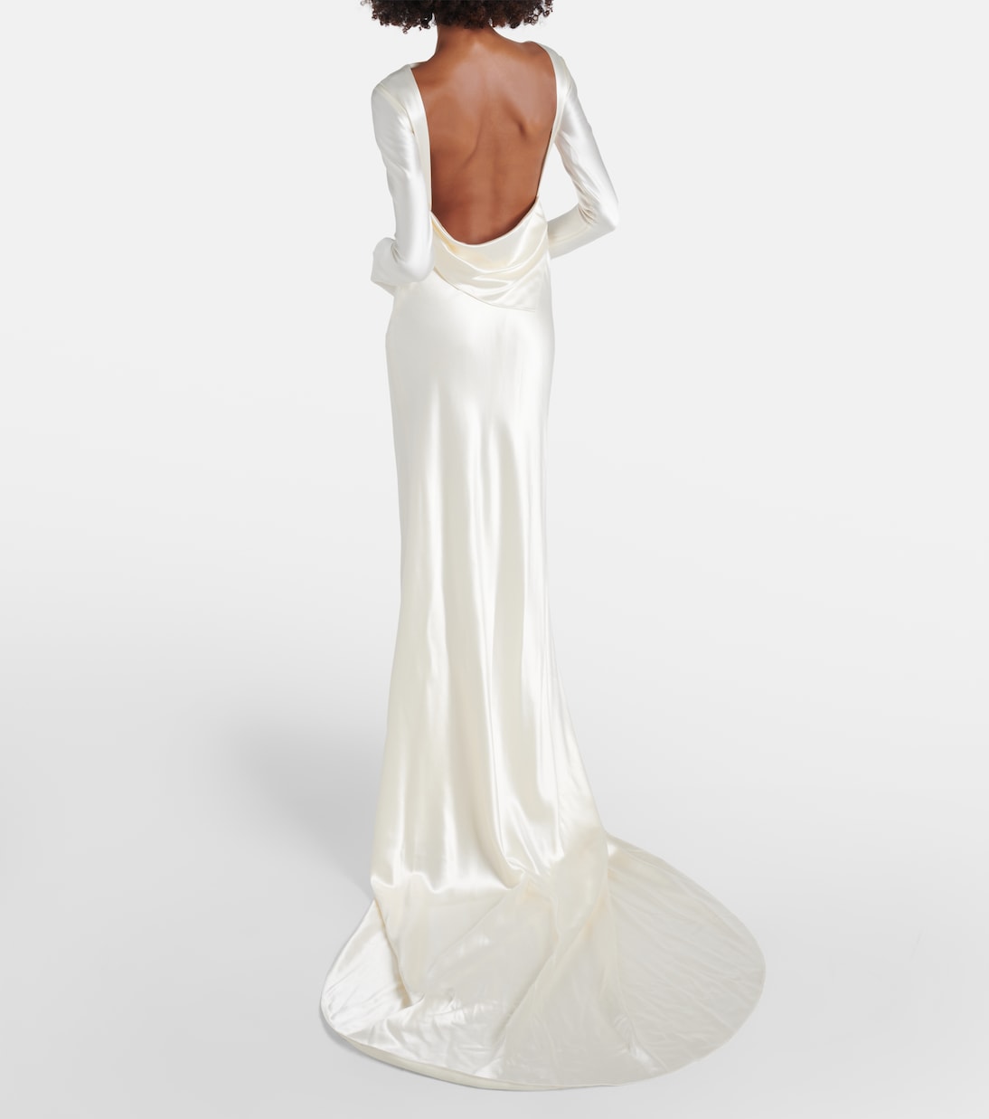 Bridal - Abito lungo Simone in raso di lana e seta  | Danielle Frankel