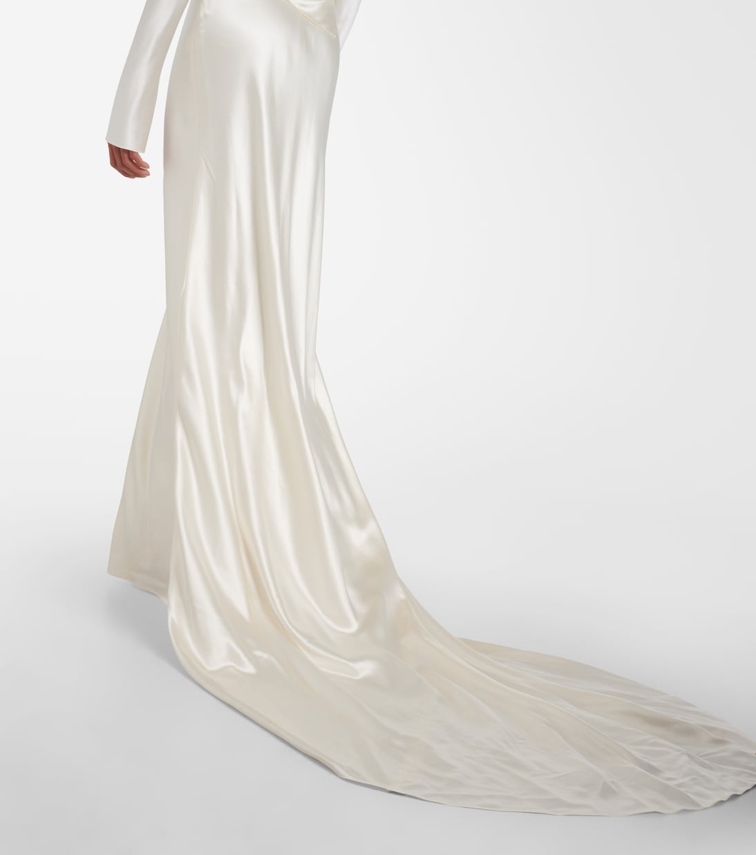 Bridal - Abito lungo Simone in raso di lana e seta  | Danielle Frankel