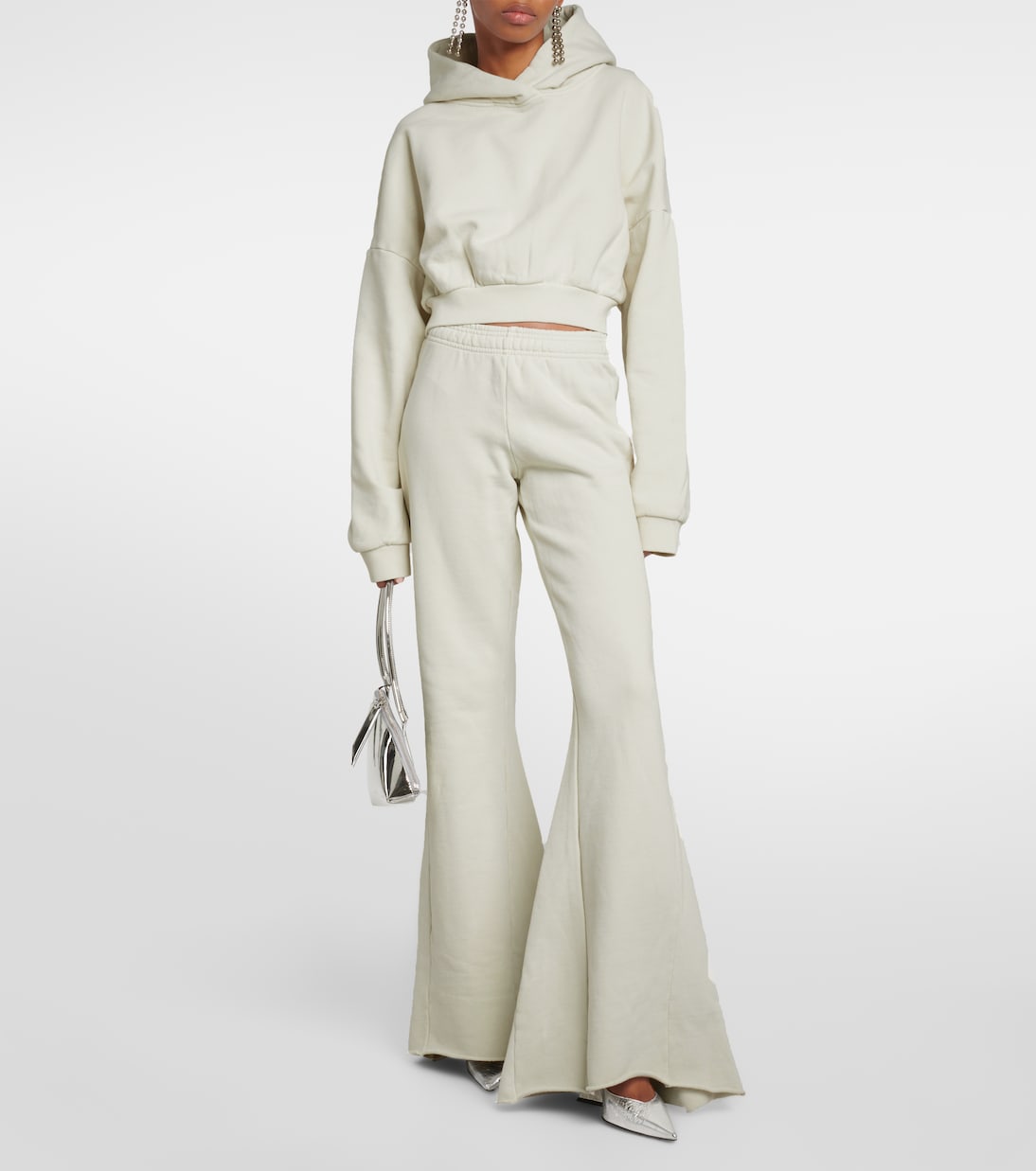 Pantaloni flared in pile di cotone | Entire Studios