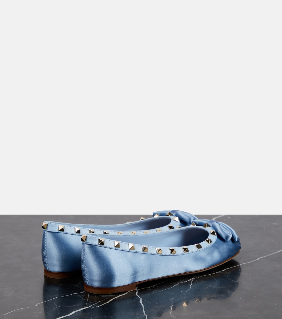 Rockstud satin ballet flats | Valentino Garavani