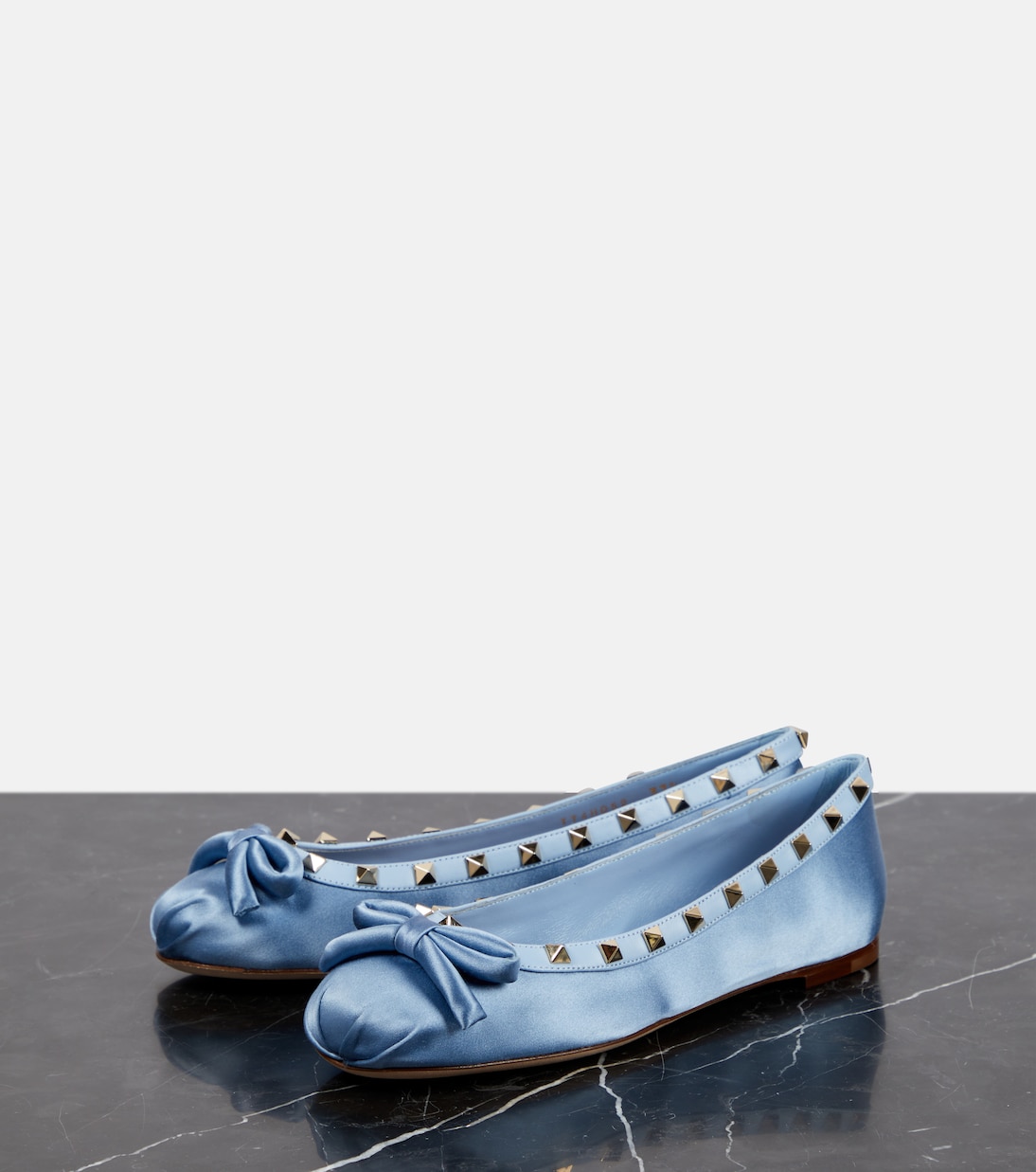 Rockstud satin ballet flats | Valentino Garavani