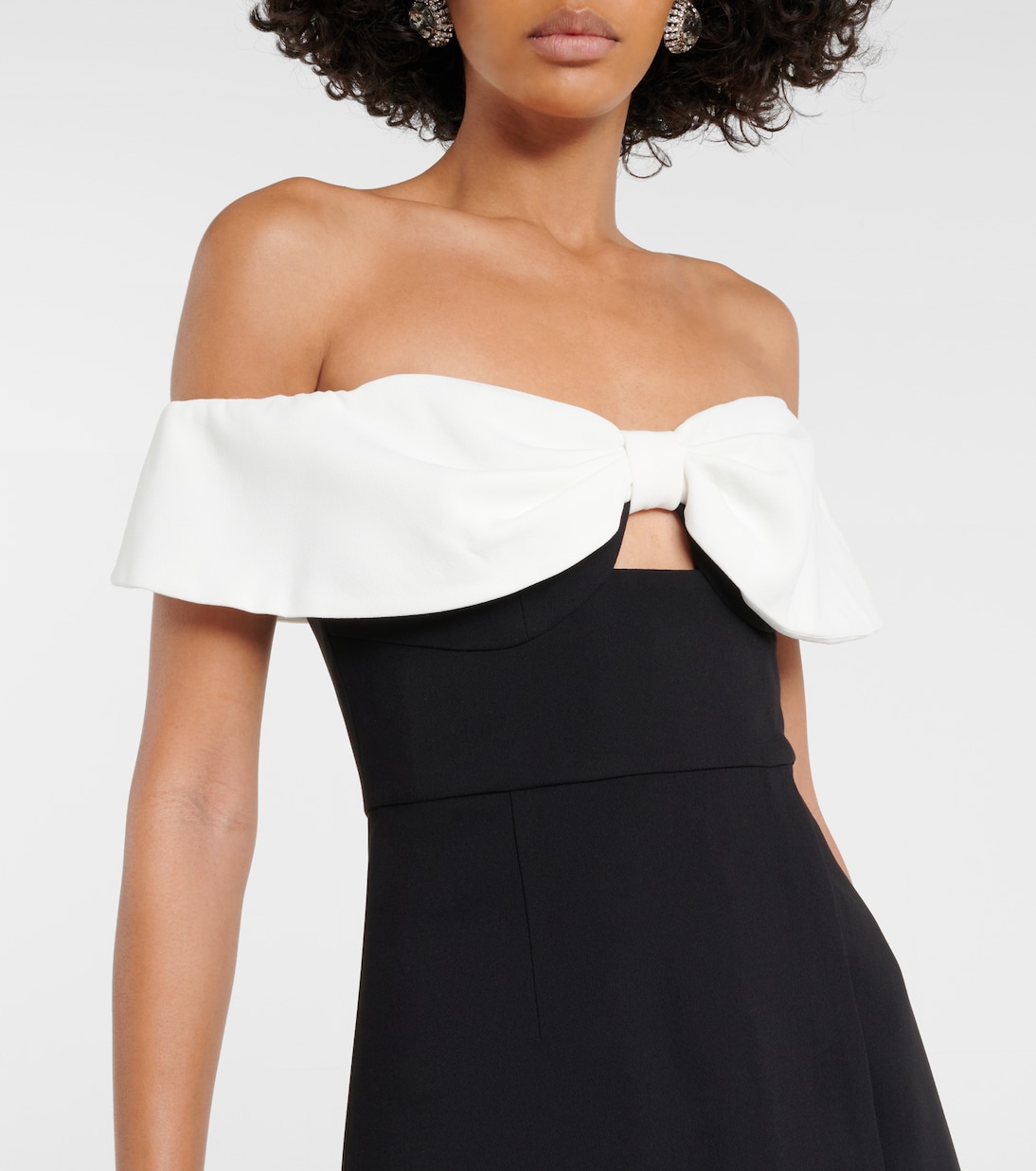 Off-Shoulder-Minikleid aus Crêpe | Self-Portrait