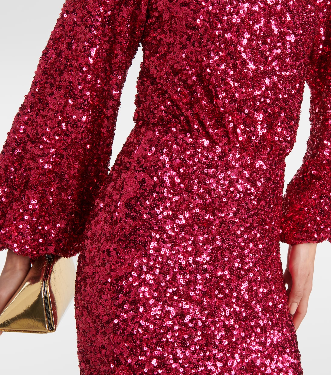Sequined puff-sleeve maxi dress | Rotate