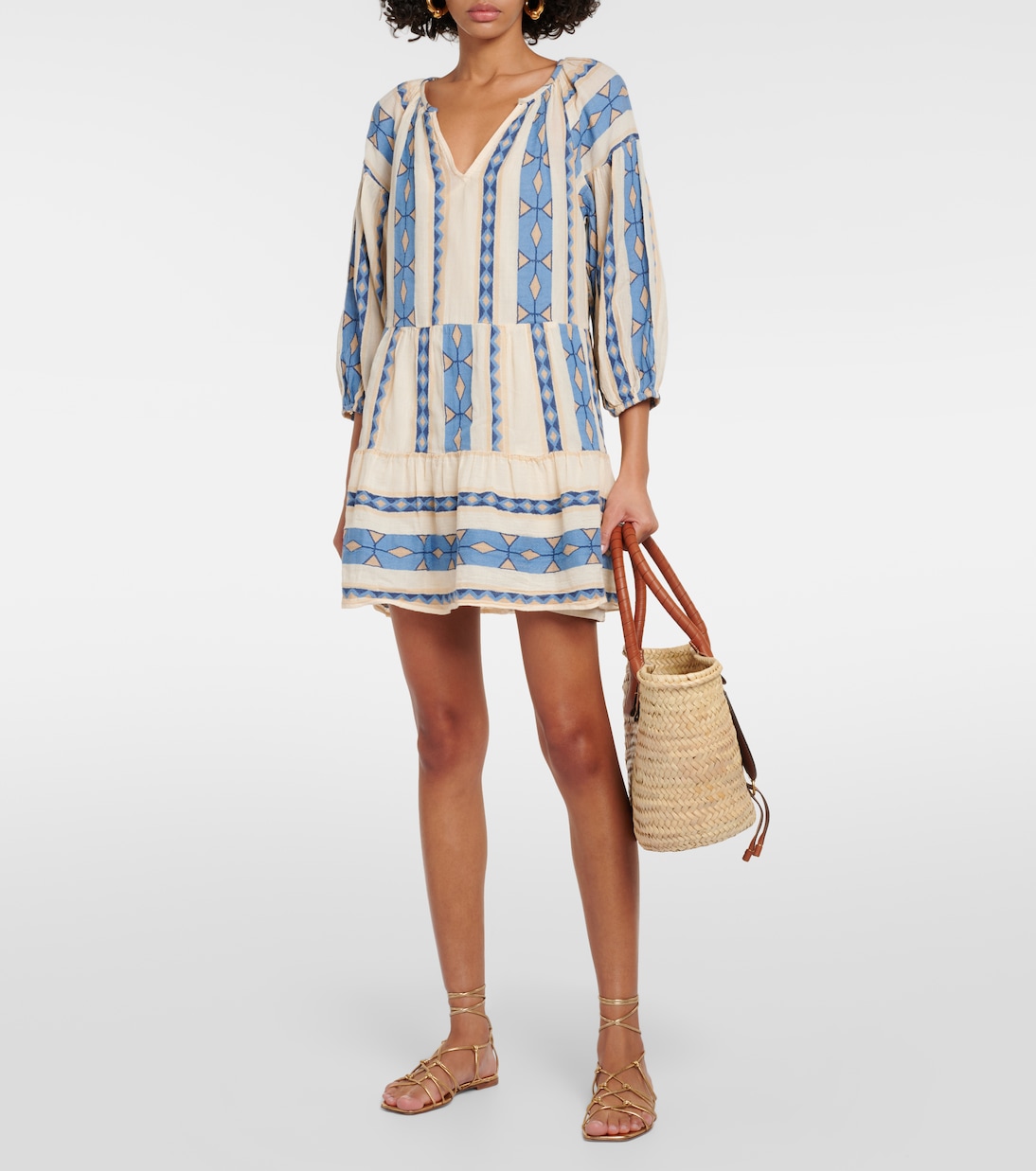 Kally printed cotton minidress | Velvet