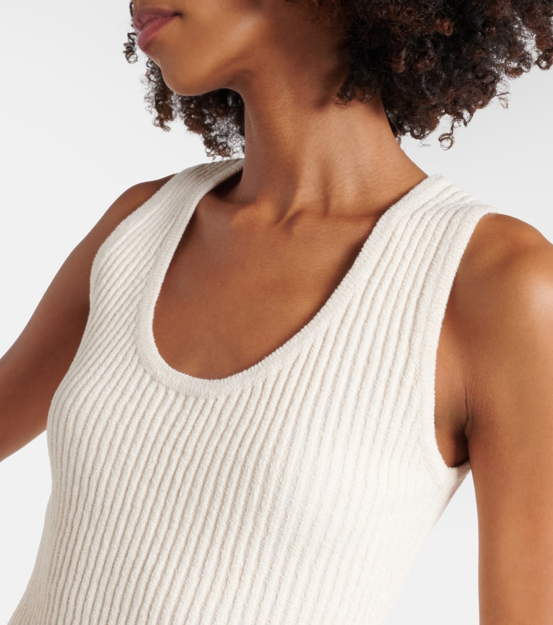 Ribbed-knit cotton-blend bouclé tank top | Toteme