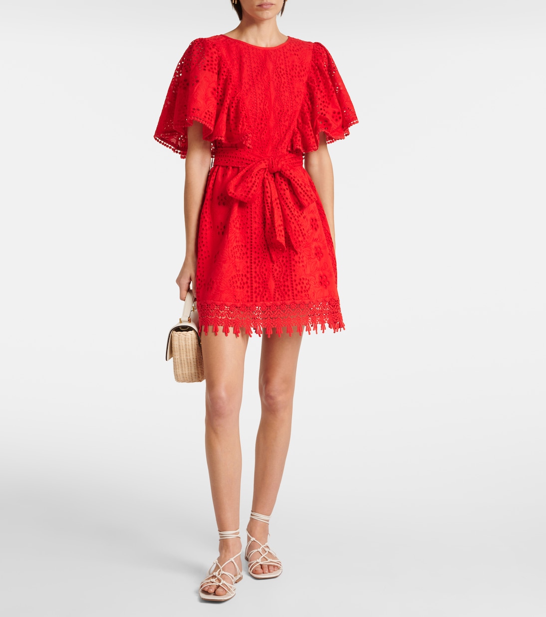 Miniabito Kara in pizzo di cotone sangallo | Melissa Odabash