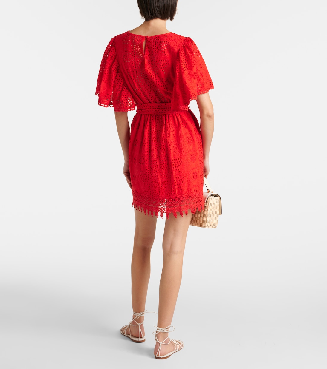 Miniabito Kara in pizzo di cotone sangallo | Melissa Odabash