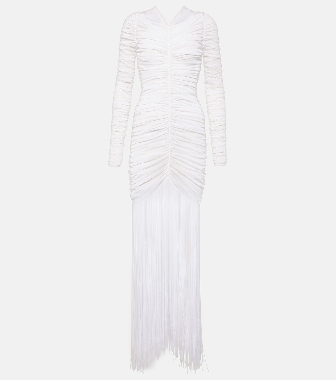 Guisa fringed shirred silk-blend gown | Khaite