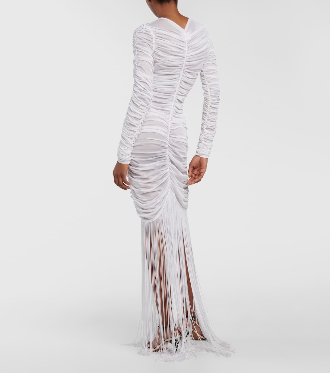 Guisa fringed shirred silk-blend gown | Khaite