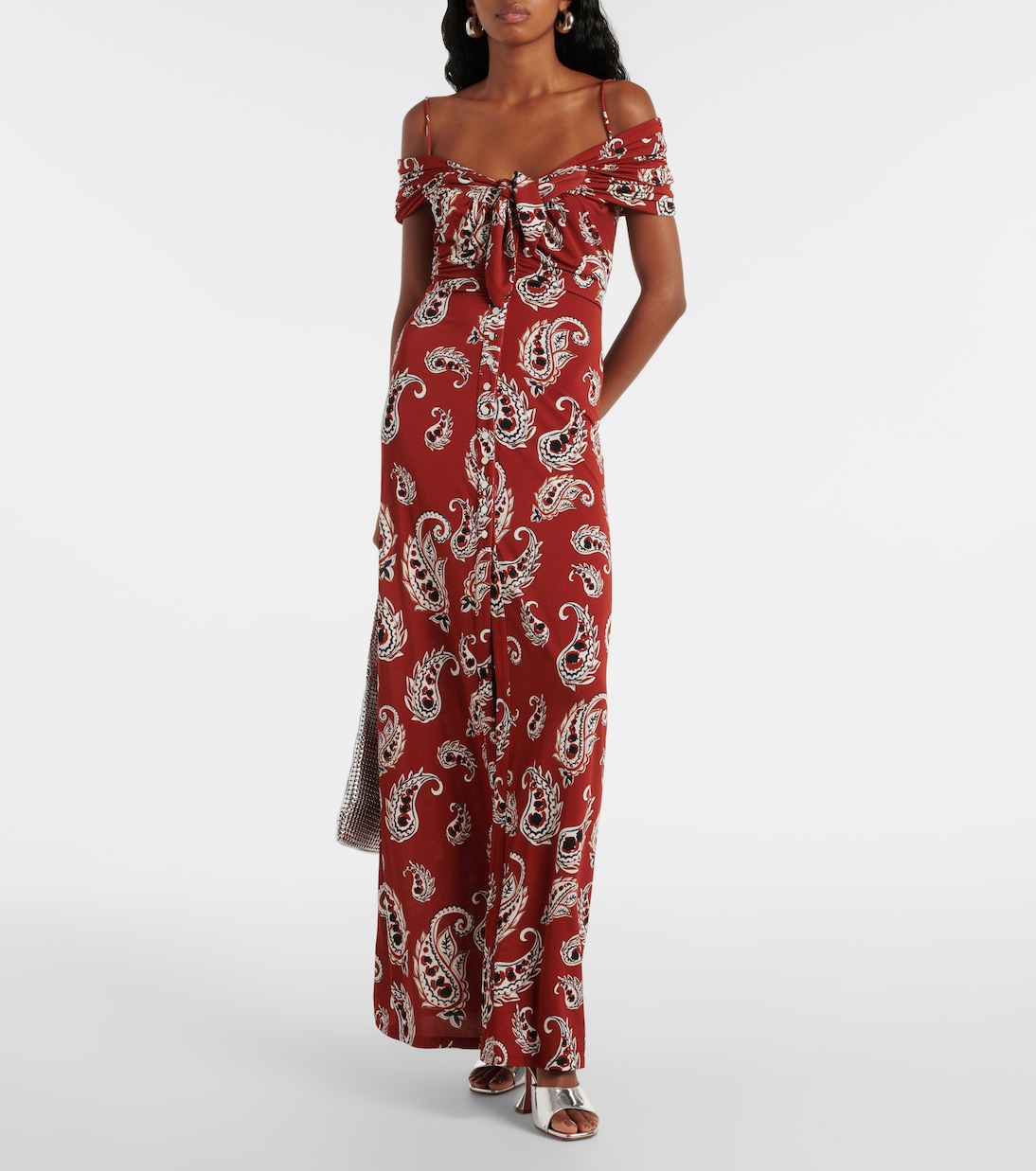 Paisley jersey long dress | Rabanne