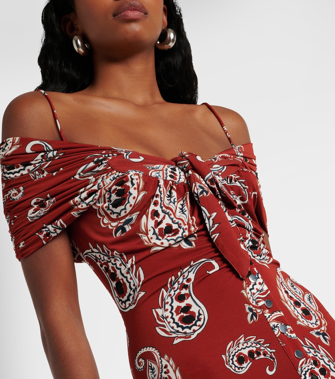 Paisley jersey long dress | Rabanne