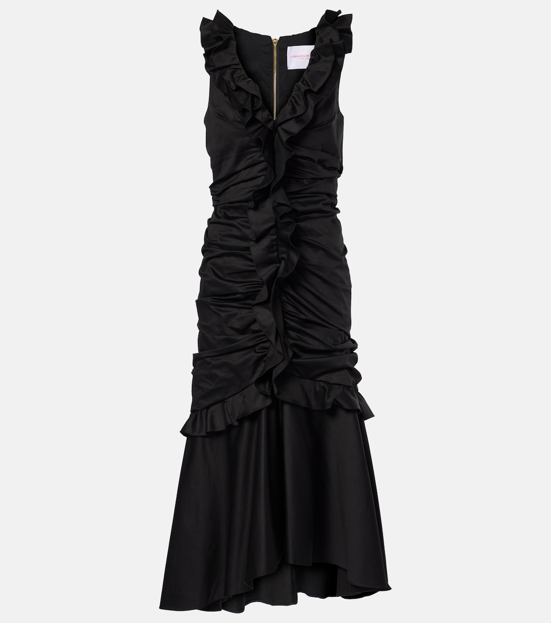 Ruffled cotton-blend midi dress | Carolina Herrera