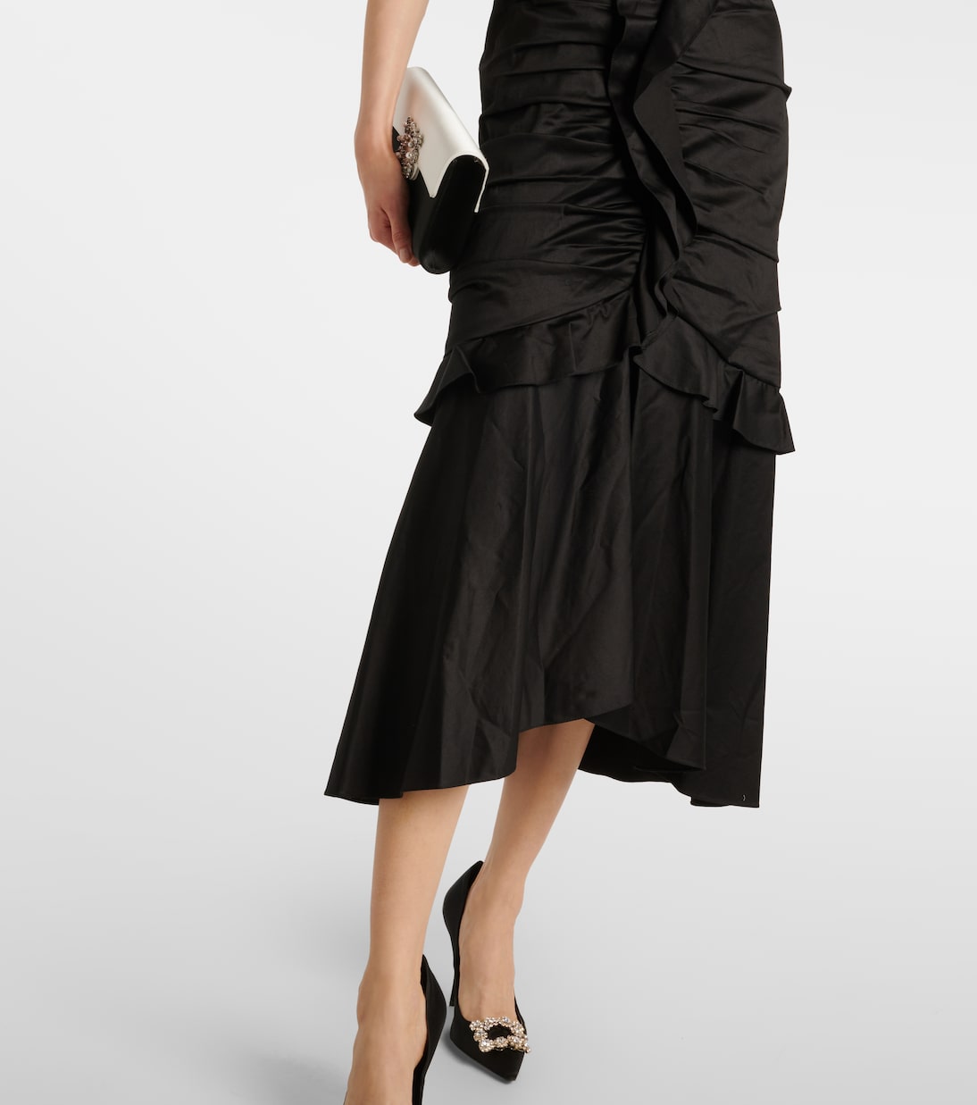 Ruffled cotton-blend midi dress | Carolina Herrera